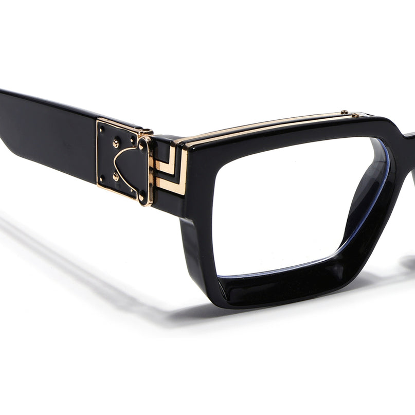 Voyage Black Square Eyeglasses for Men & Women (86367MG5634-C1)