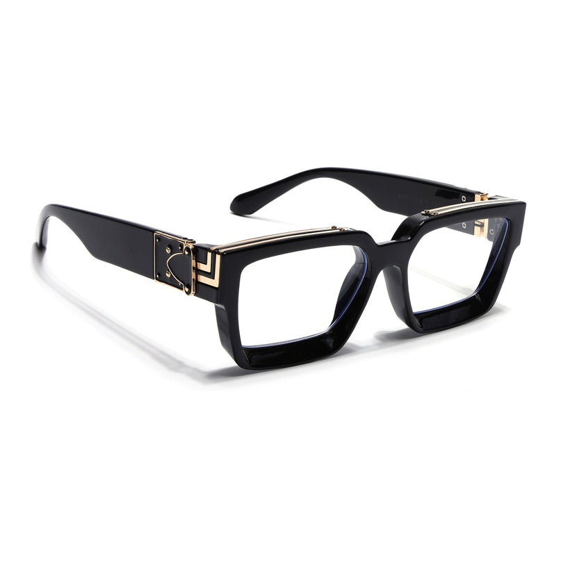 Voyage Black Square Eyeglasses for Men & Women (86367MG5634-C1)
