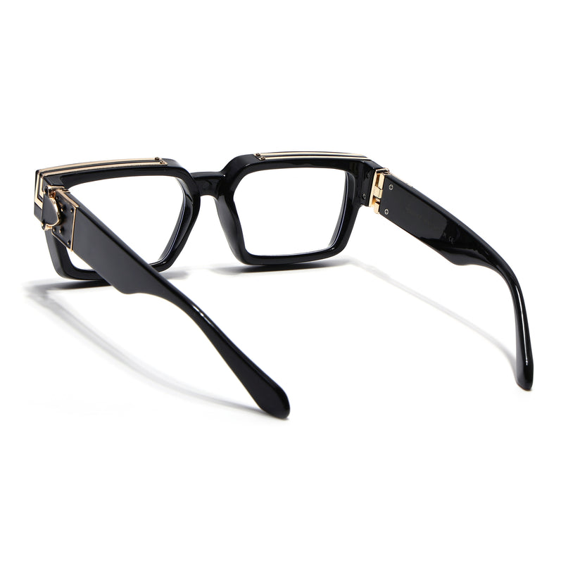 Voyage Black Square Eyeglasses for Men & Women (86367MG5634-C1)