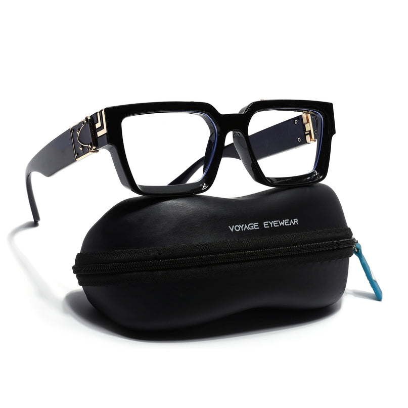 Voyage Black Square Eyeglasses for Men & Women (86367MG5634-C1)
