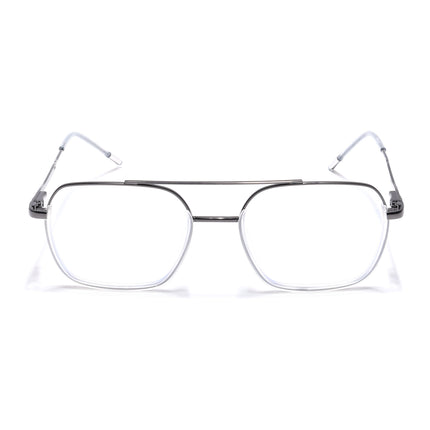 Eyejack Transparent & Grey Wayfarer Eyeglasses for Men & Women (2508FCL1613-C7)