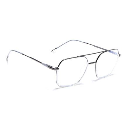 Eyejack Transparent & Grey Wayfarer Eyeglasses for Men & Women (2508FCL1613-C7)