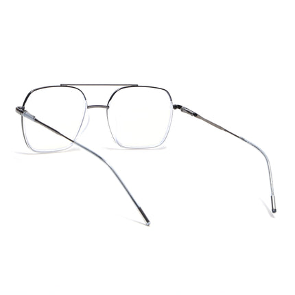 Eyejack Transparent & Grey Wayfarer Eyeglasses for Men & Women (2508FCL1613-C7)