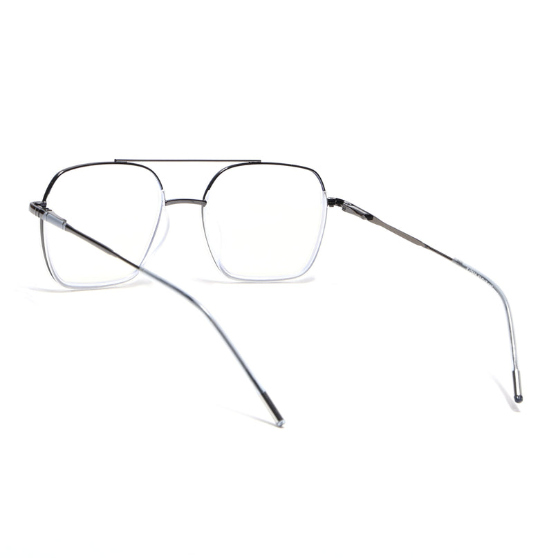 Eyejack Transparent & Grey Wayfarer Eyeglasses for Men & Women (2508FCL1613-C7)
