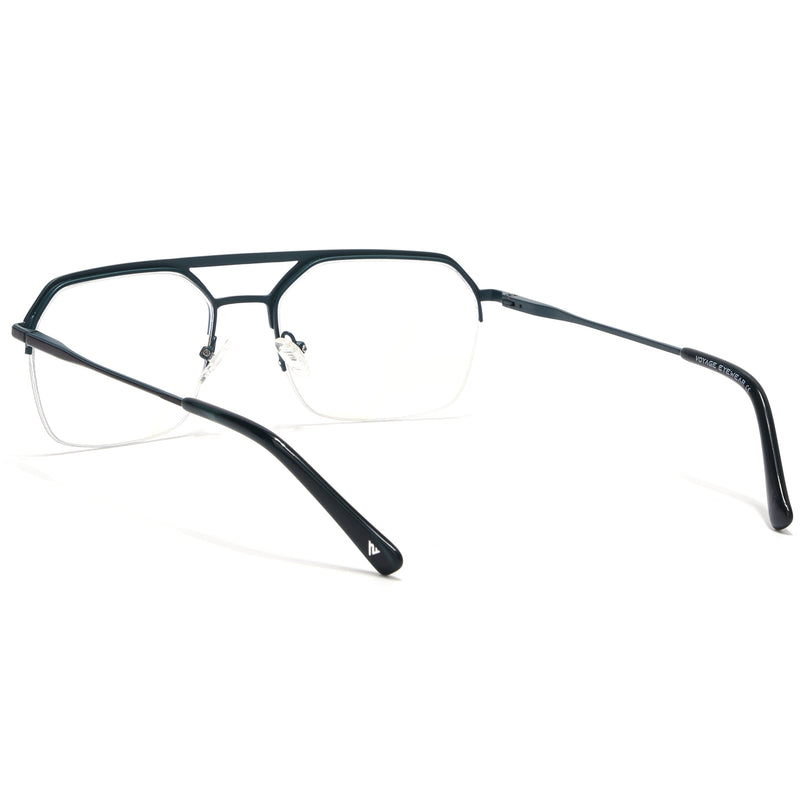 Voyage Matt Green Half Rim Eyeglasses for Men & Women (73017FMG7099-C7)