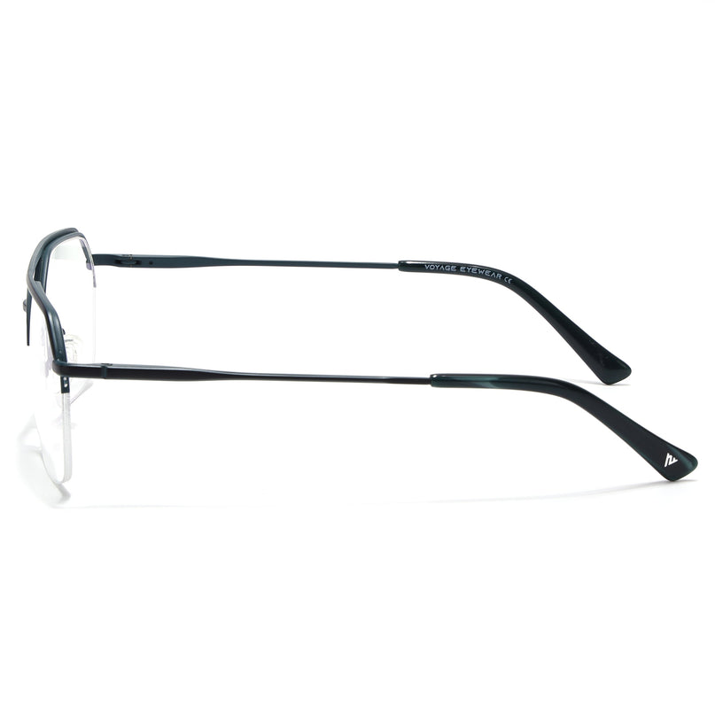 Voyage Matt Green Half Rim Eyeglasses for Men & Women (73017FMG7099-C7)