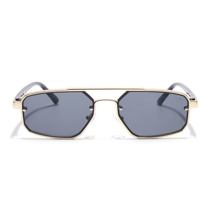JetSet | Golden Rectangle Sunglasses for Men & Women | Black Lens  - MG6840