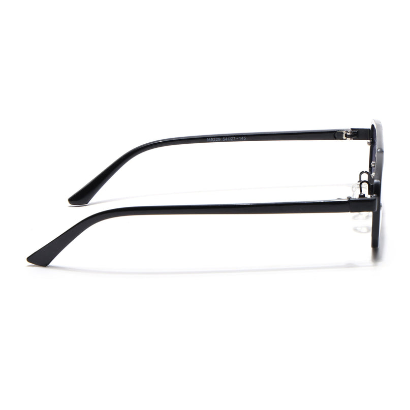 JetSet | Black Rectangle Sunglasses for Men & Women | Grey & Clear Lens - MG6838