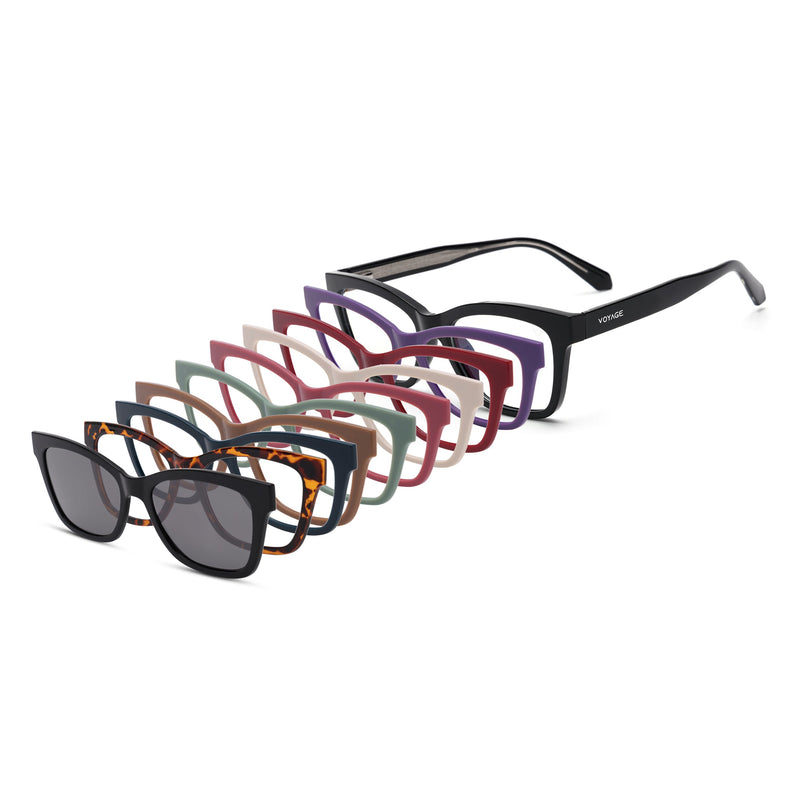 Voyage Black Cateye Eyeglasses for Men & Women (K054FMG7585-C1)