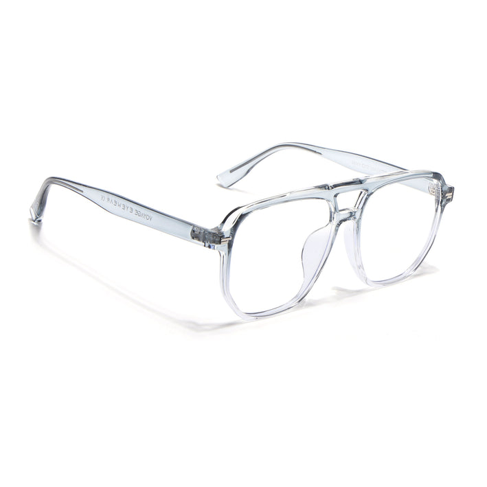 Voyage Light Blue & Clear Wayfarer Eyeglasses for Men & Women - MG4376-C4