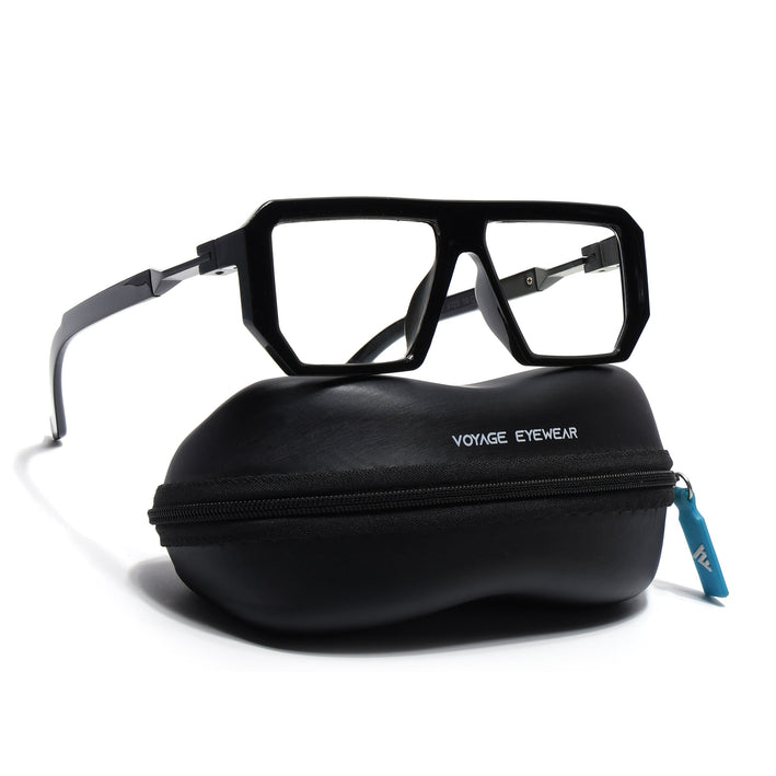 Voyage Black Wayfarer Eyeglasses for Men & Women - MG4196