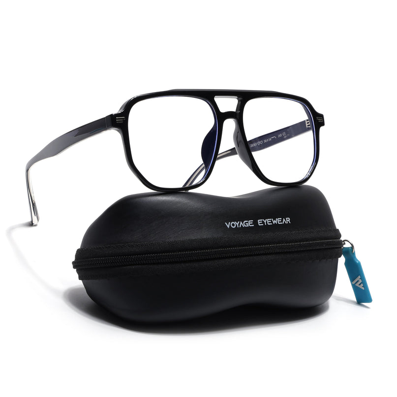 Voyage Black Wayfarer Eyeglasses for Men & Women - MG4372-C1