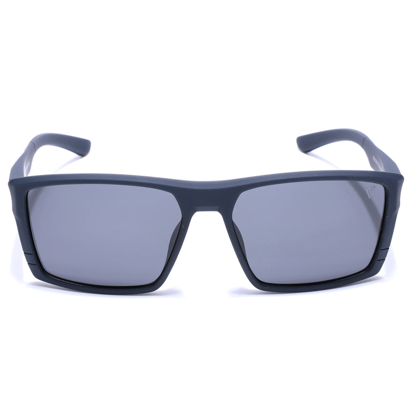 Square Polarized Sunglasses | Black Lens | Navy Blue Frame - PMG6746