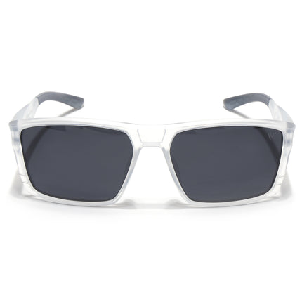 Square Polarized Sunglasses | Black Lens | Transparent Frame - PMG6747