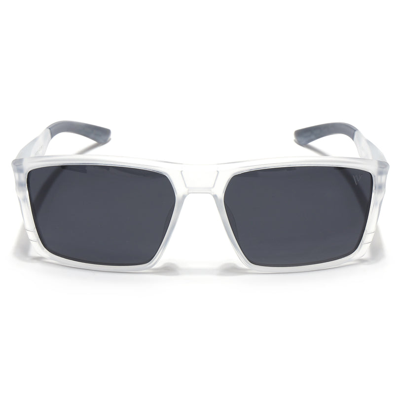 Square Polarized Sunglasses | Black Lens | Transparent Frame - PMG6747