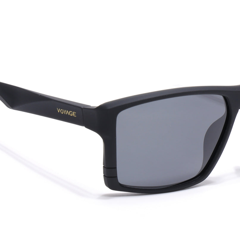 Square Polarized Sunglasses | Black Lens | Black Frame - PMG6743