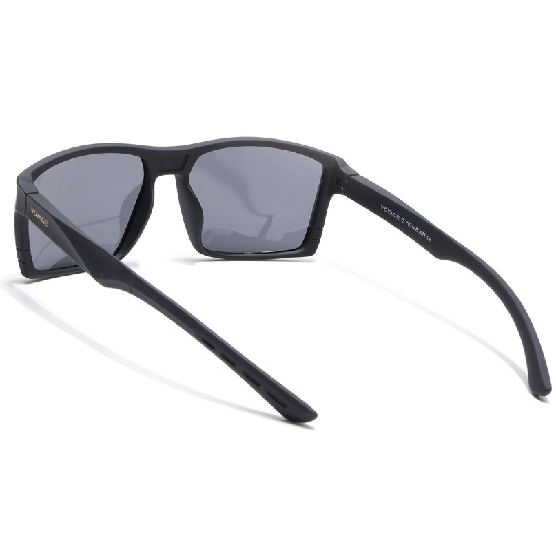 Square Polarized Sunglasses | Black Lens | Black Frame - PMG6743