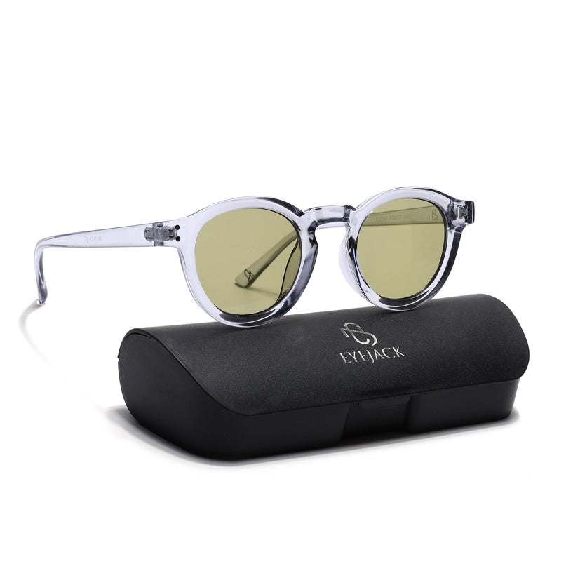 Eyejack Transparent Round Sunglasses for Men & Women (89290CL2191)