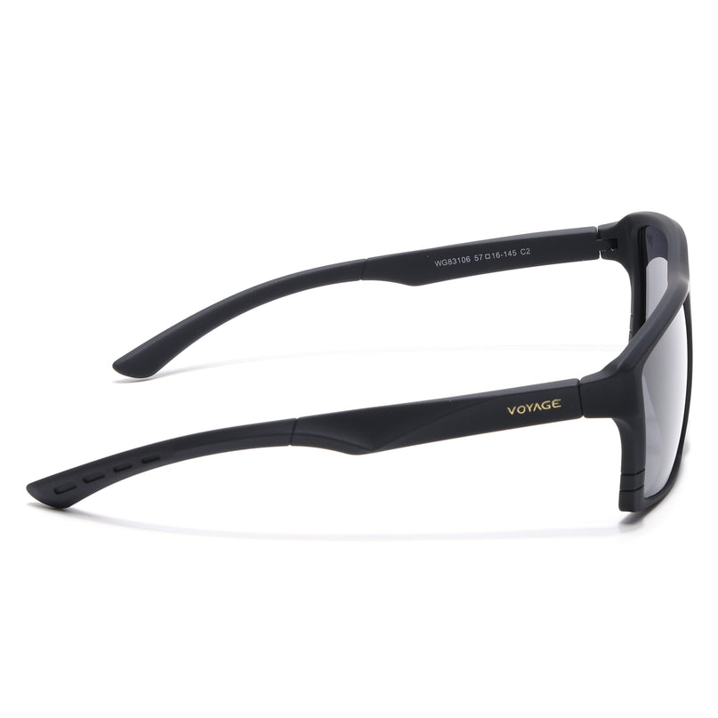 Square Polarized Sunglasses | Black Lens | Black Frame - PMG6743