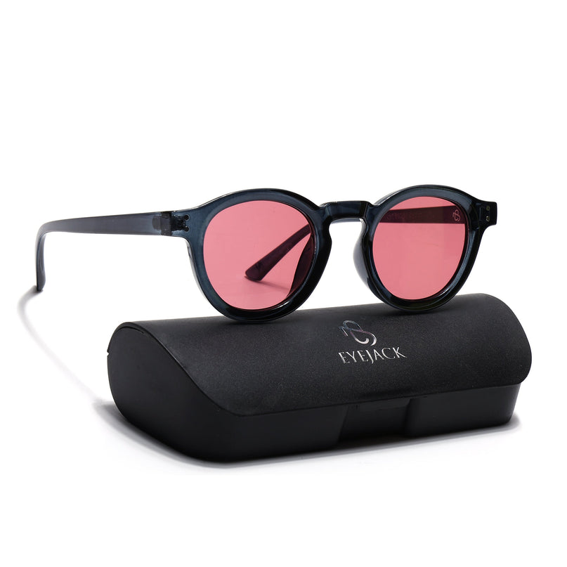 Eyejack Blue Round Sunglasses for Men & Women (89290CL2190)