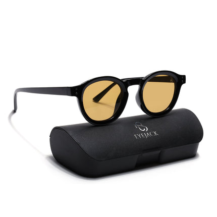 Eyejack Black Round Sunglasses for Men & Women (89290CL2189)