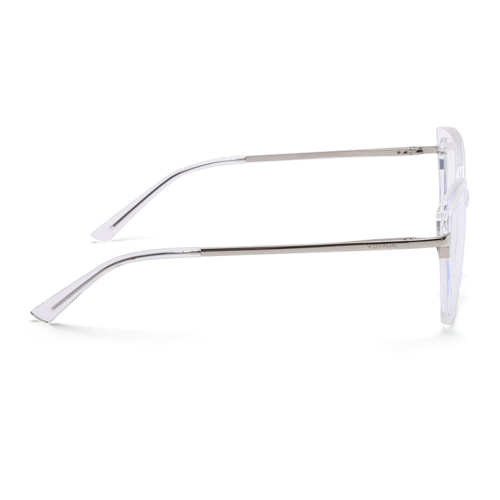 Voyage Glam Transparent Cateye TR Clip-On Polarized Sunglasses for Women - PMG4819-C2