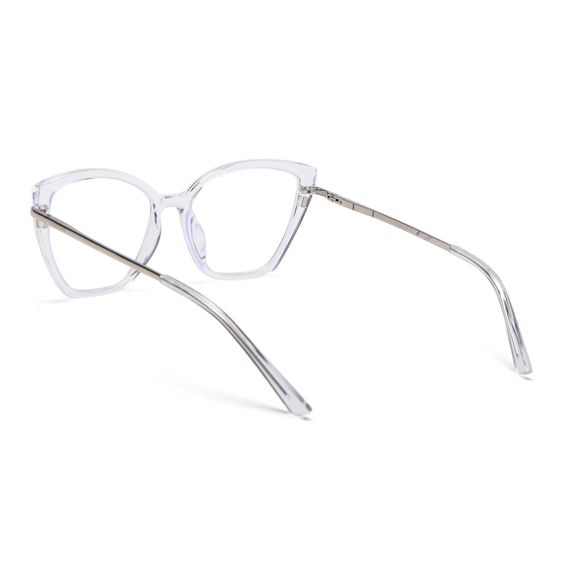 Voyage Glam Transparent Cateye TR Clip-On Polarized Sunglasses for Women - PMG4819-C2