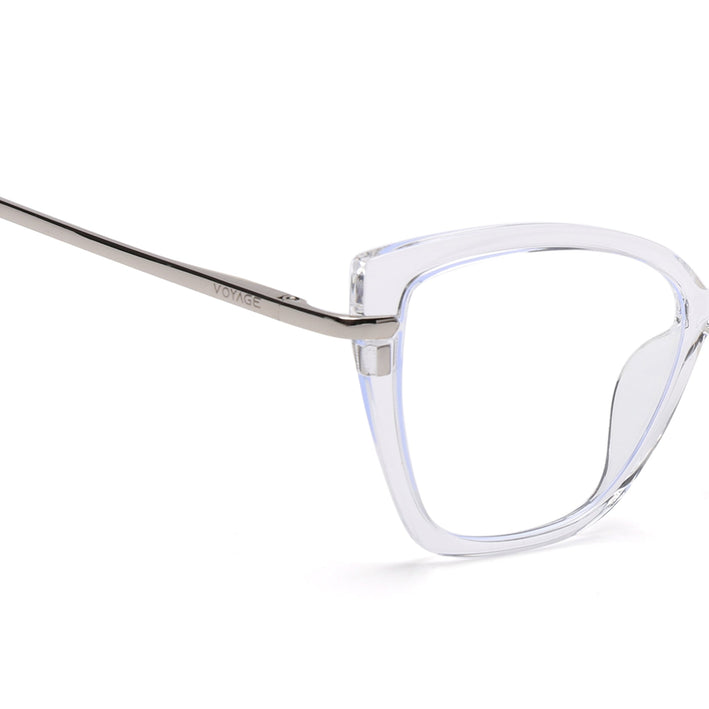 Voyage Glam Transparent Cateye TR Clip-On Polarized Sunglasses for Women - PMG4819-C2