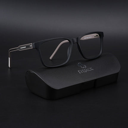 Eyejack Rush Matt Black Square Eyeglasses for Men & Women (1001CL635-C1)