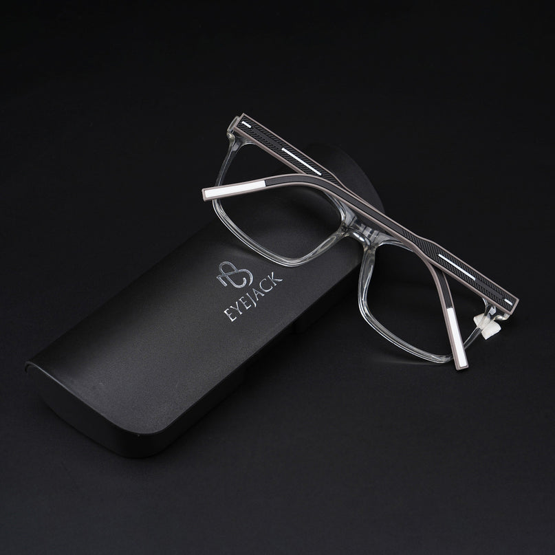 Eyejack Rush Transparent Square Eyeglasses for Men & Women (1001CL636-C2)