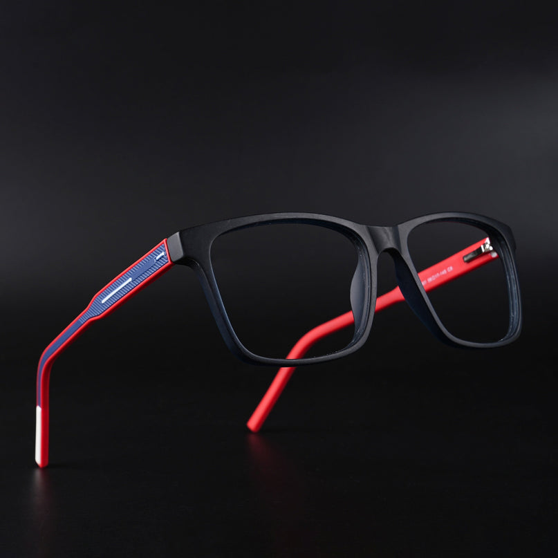 Eyejack Rush Navy Blue Square Eyeglasses for Men & Women (1001CL637-C3)
