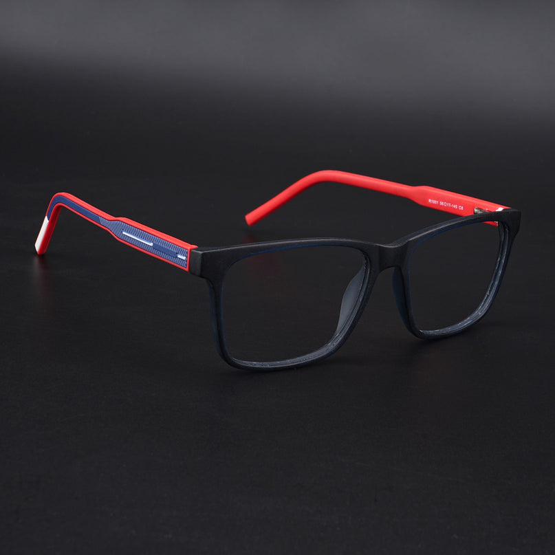 Eyejack Rush Navy Blue Square Eyeglasses for Men & Women (1001CL637-C3)