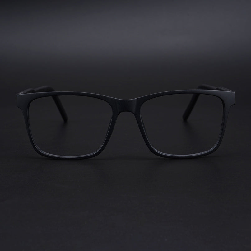 Eyejack Rush Matt Black Square Eyeglasses for Men & Women (1001CL641-C7)