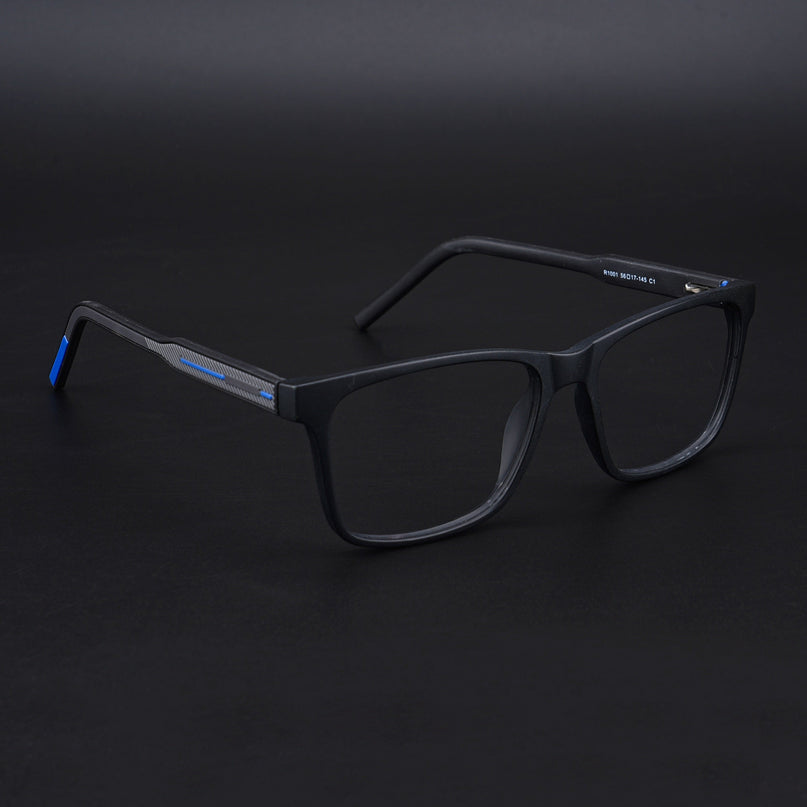 Eyejack Rush Matt Black Square Eyeglasses for Men & Women (1001CL641-C7)