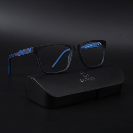 Eyejack Rush Navy Blue Square Eyeglasses for Men & Women (1001CL642-C8)