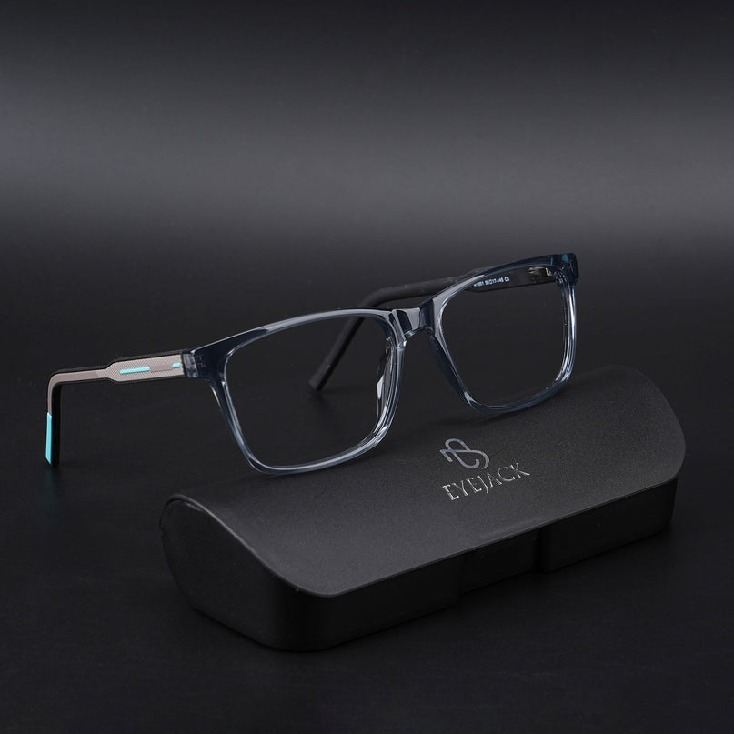 Eyejack Rush Grey Square Eyeglasses for Men & Women (1001CL643-C9)