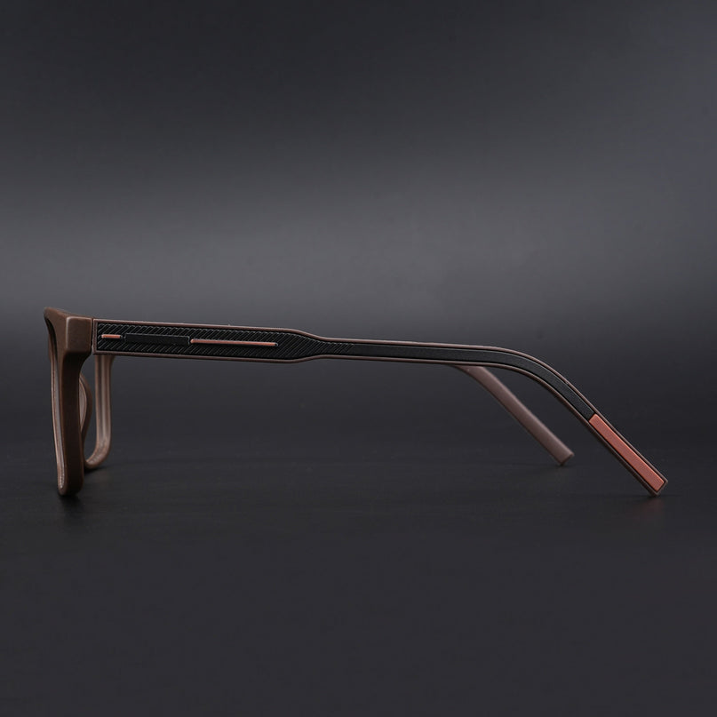 Eyejack Rush Matt Brown Square Eyeglasses for Men & Women (1001CL644-C10)