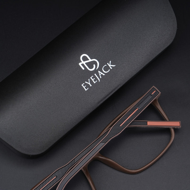 Eyejack Rush Matt Brown Square Eyeglasses for Men & Women (1001CL644-C10)