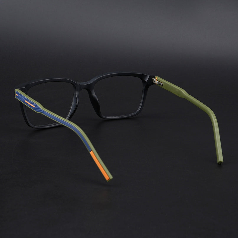 Eyejack Rush Matt Black Square Eyeglasses for Men & Women (1002CL649-C5)