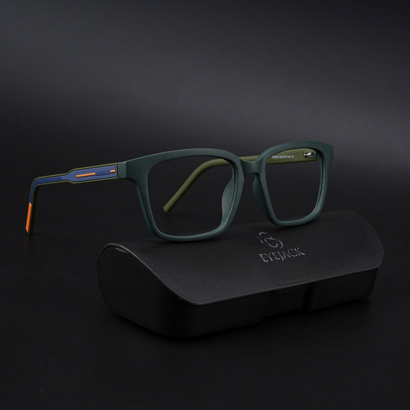 Eyejack Rush Green Square Eyeglasses for Men & Women (1002CL650-C6)
