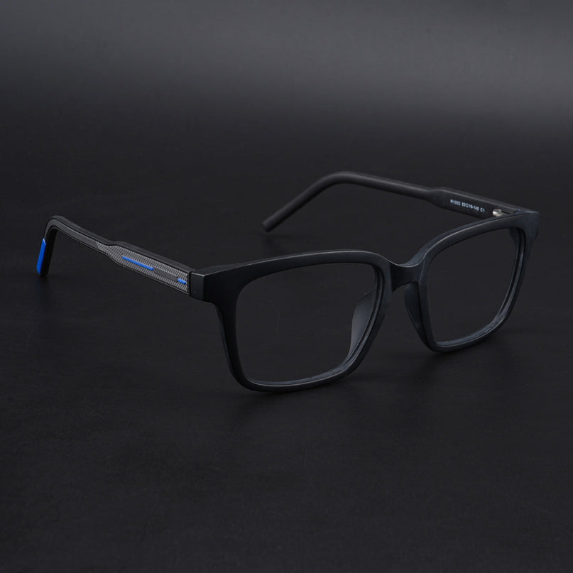 Eyejack Rush Matt Black Square Eyeglasses for Men & Women (1002CL651-C7)