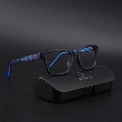 Eyejack Rush Navy Blue Square Eyeglasses for Men & Women (1002CL652-C8)