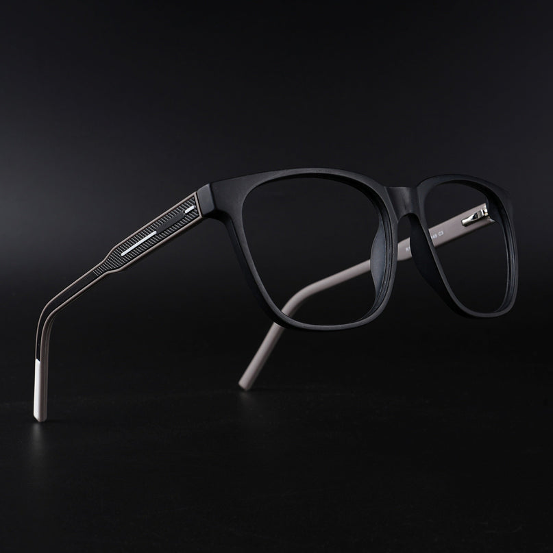 Eyejack Rush Matt Black Square Eyeglasses for Men & Women (1003CL655-C1)