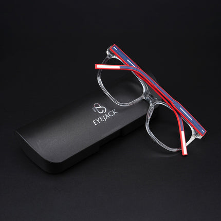 Eyejack Rush Transparent Square Eyeglasses for Men & Women (1003CL658-C4)