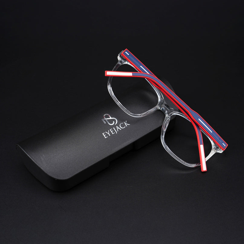Eyejack Rush Transparent Square Eyeglasses for Men & Women (1003CL658-C4)