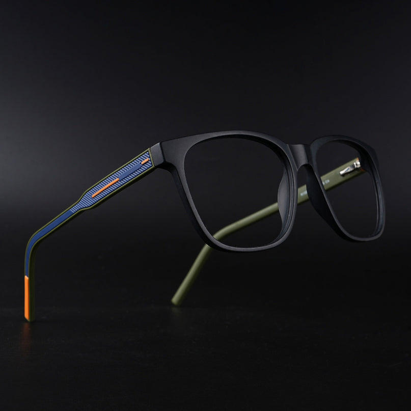 Eyejack Rush Matt Black Square Eyeglasses for Men & Women (1003CL659-C5)