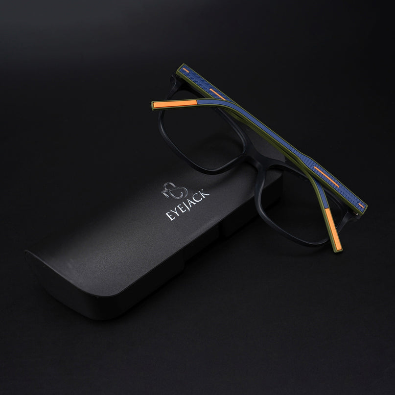 Eyejack Rush Matt Black Square Eyeglasses for Men & Women (1003CL659-C5)