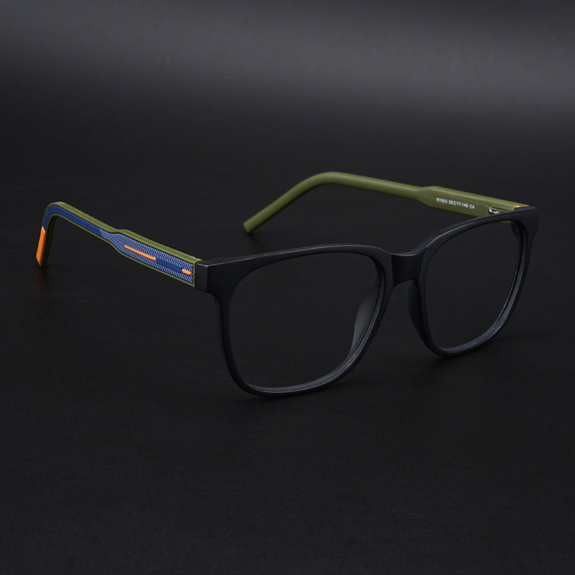Eyejack Rush Matt Black Square Eyeglasses for Men & Women (1003CL659-C5)