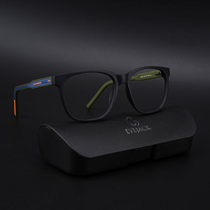 Eyejack Rush Matt Black Square Eyeglasses for Men & Women (1003CL659-C5)