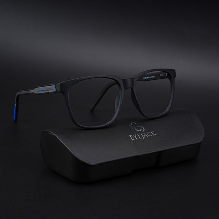 Eyejack Rush Matt Black Square Eyeglasses for Men & Women (1003CL661-C7)